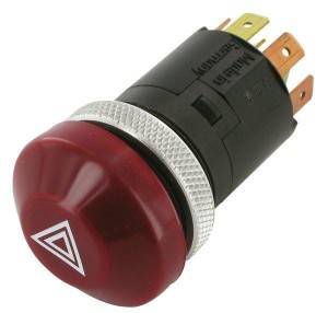 Włącznik świateł awaryjnych, wciskany, 12V halogen z żarówką podświetlany 6HF003916011