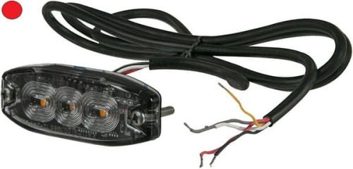Lampa ostrzegawcza LED, prostokątna, 10/30V czerwona, 82x30x9 mm 3 LED Kramp LA20073R - Intertraktor