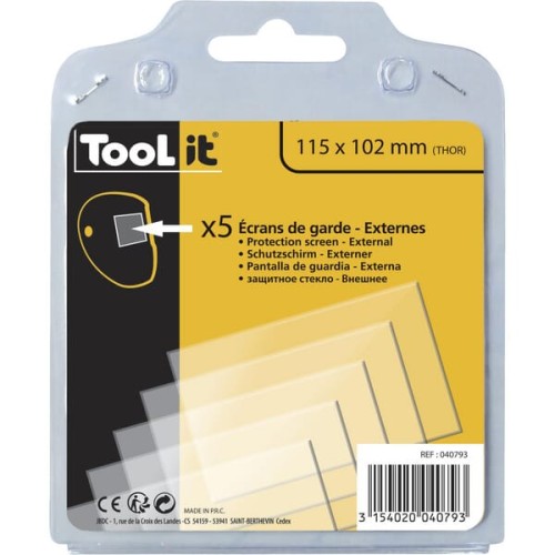 Szkło ochronne spawalnicze, bezbarwne 115x102 mm zewnętrzne 5 szt. 040793GYS - Intertraktor