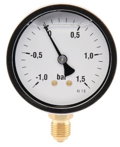 Manowakuometr glicerynowy, Ø 63 mm -1/+1.5 bar, przyłącze dolne 1/4" MAV630115L04SSGF