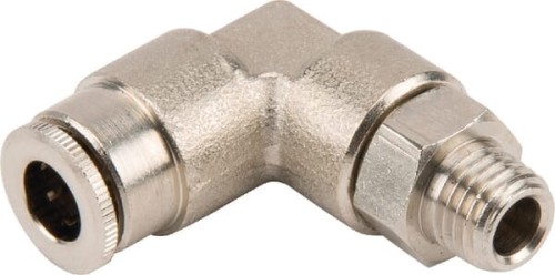 Szybkozłącze kolankowe 90° Ø 6 mm obrotowe gwint zewnętrzny M8x1 Kramp CLWSS6MK81 - Intertraktor
