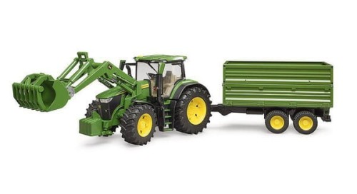 Ciągnik John Deere 7R 350 z ładowaczem czołowym i przyczepą U03155 - Intertraktor