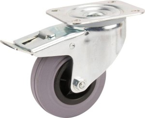 Koła skrętne z czarnymi oponami gumowymi 3477PIR100P62