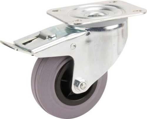 Koła skrętne z czarnymi oponami gumowymi 3477PIR100P62 - Intertraktor