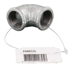 Kształtka rurowa nr 90 złączka kątowa 90° gwint wew./ gwint wew. ocynk, 1/2" FG9012L