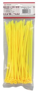 Opaski kablowe 4.8x200 mm żółte, Poliamid, max. Ø 53 mm op. 50 szt. Kramp TRBL48200YEL