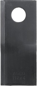 Nożyk kosiarki rotacyjnej prawy 112x48x4 mm otwór Ø 19 mm okrągły pasuje do Fella 25 szt. 134308