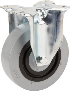 Koła skrętne z powierzchnią z szarego poliamidu z gumowym rdzeniem 3478HUR125P62