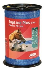Taśma ogrodzeniowa Top Line Plus, 10 mm 200 m, niebieska AKO 449569