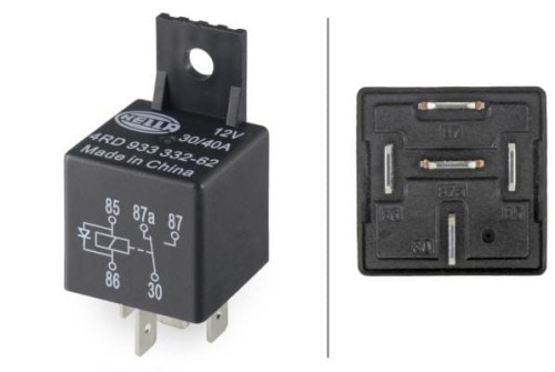 Przekaźnik 12V 30A/40A, 5-biegunowy, przełącznik, z uchwytem 4RD933332627 - Intertraktor