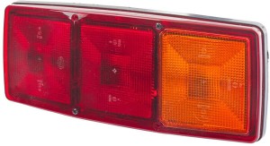 Lampa tylna zespolona, prawa prostokątna 12V czerwona/pomarańczowa przykręcana Hella 2SD003167021