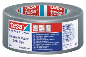 Taśma tkaninowa, standardowa, powlekana PE, biała, 25 m x 50 mm, TesaBAND® T046880004300