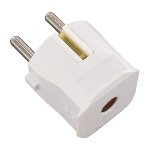 Wtyczka prosta okrągła Kramp, z uziemieniem biała EM4515420 - Intertraktor