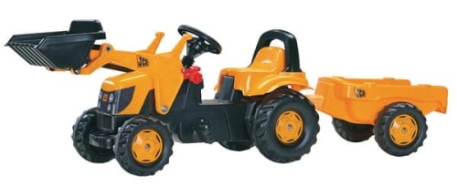 Traktor z napędem na pedały z ładowaczem i przyczepą JCB, wiek 2.5 lat RollyKid Rolly Toys R02383 - Intertraktor