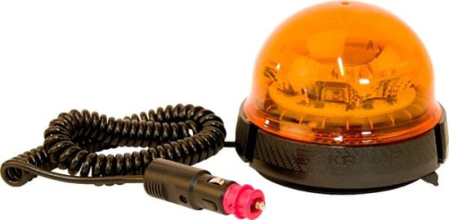 Lampa błyskowa LED, 9W 12/24V na magnes z wtyczką LA20002 - Intertraktor