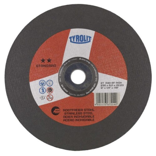 Tarcza do szlifowania stali inox Standard Tyrolit, wypukła, 178 x 6 mm 367551 - Intertraktor