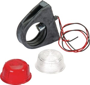 Lampa obrysowa okrągła, czerwona/biała przykręcana Geka SPL21