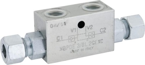 Zawór zwrotny sterowany bliźniaczy VBPDE-2, G3/8" - M18 x 1,5 12L C056V0110 - Intertraktor