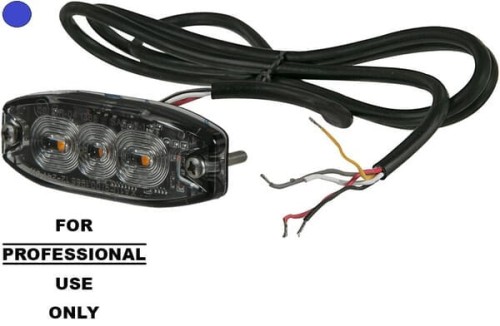 Lampa ostrzegawcza LED, prostokątna, 10/30V niebieska, 82x30x9 mm 3 diody LED Kramp LA20073B - Intertraktor