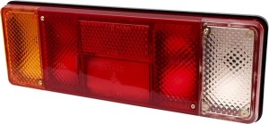 Lampa tylna zespolona, lewa, prostokątna, 12/24V pomarańczowa/biała/czerwona, przykręcana Waś 1400681000