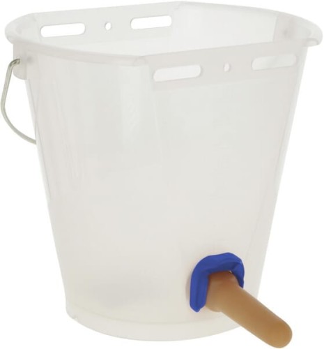 Wiadro do karmienia, białe przezroczyste z zaworem FixClip 8 l 14235 - Intertraktor