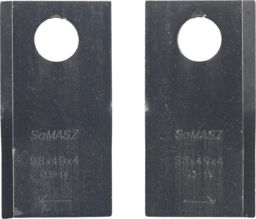 Nożyk kosiarki rotacyjnej lewy/prawy 98x49x3 mm otwór Ø 19.5 mm okrągły pasuje do SaMASZ 12 szt. 5680025050700 - Intertraktor