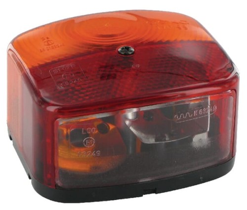 Lampa zespolona tylna, lewa kwadratowa 12V pomarańczowa/czerwona przykręcana z płaską wtyczką Geka BBSK95L - Intertraktor