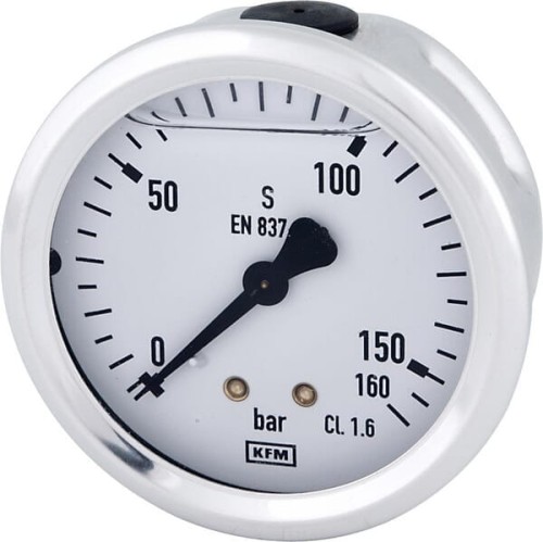 Manometr glicerynowy, ø63 mm, 160 bar, przyłącze tylne 1/4" B711W063160T - Intertraktor