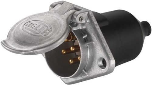 Gniazdo 7-biegunowe, 24 V, wbudowane, metalowe, Hella 8JB003834001 - Intertraktor