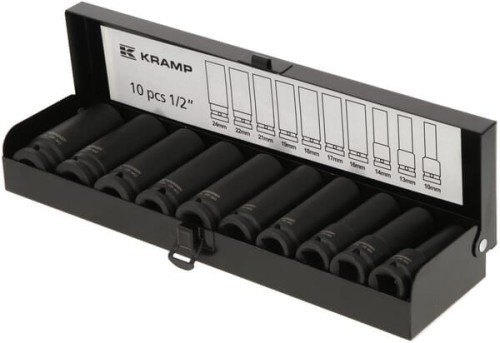 Zestaw kluczy nasadowych udarowych przedłużanych 1/2” 10 ele. 1803924010P1KR - Intertraktor
