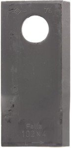 Nożyk kosiarki rotacyjnej lewy 102x48x4 mm otwór Ø 19 mm okrągły pasuje do Fella 140693