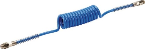 Wąż spiralny do powietrza ze złaczkami poliuretanowy Lüdecke, 9,5 x 6 mm 7,5 m 1/4" PU10075DV - Intertraktor