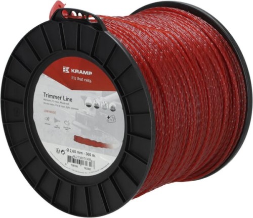 Żyłka tnąca Ø 2.65 mm 360 m skręcona cicha czerwona Kramp NL27360TCKR - Intertraktor