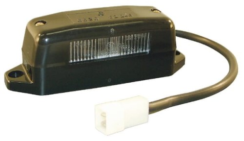 Lampa oświetlania tablicy rejestracyjnej, prostokątna czarna przykręcana z wtyczką AMP Cobo 02549000 - Intertraktor