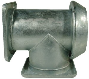 Trójnik z trzema kołnierzami czworokątnymi ocynk, 6"-6"-KKV 6380000Z
