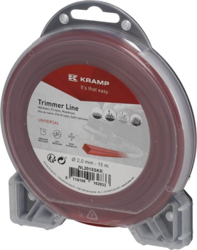 Żyłka tnąca Ø 2 mm 15 m kwadratowa czerwona Kramp NL2015SKR - Intertraktor