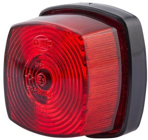 Lampa tylna, kwadratowa 12/24V czerwona przykręcana Hella 2SA003057021