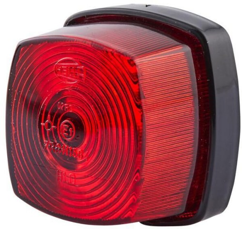 Lampa tylna, kwadratowa 12/24V czerwona przykręcana Hella 2SA003057021 - Intertraktor