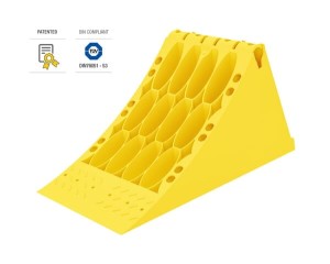 Wheel chock Crowny® 53, yellow, homologated, thermoplastic 600110200