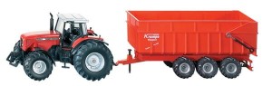 Ciągnik Massey Ferguson z przyczepą, SIKU S01844
