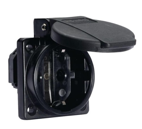 Gniazdo tablicowe czarne 16A 2P 230V Type F B071097 - Intertraktor