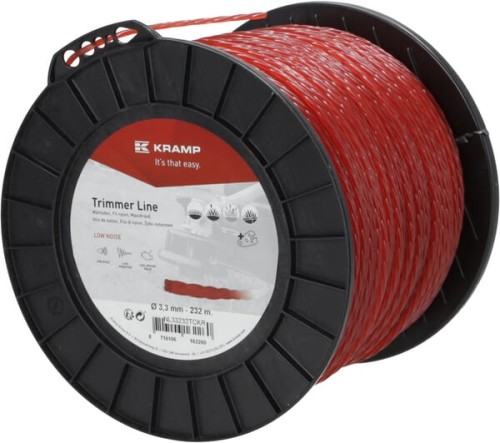 Żyłka tnąca Ø 3.3mm 232m skręcona cicha czerwona Kramp NL33232TCKR - Intertraktor