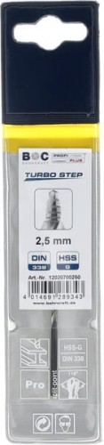 Wiertło 2.5 mm HSS-DIN338-G TURBO STEP 12020700250 - Intertraktor