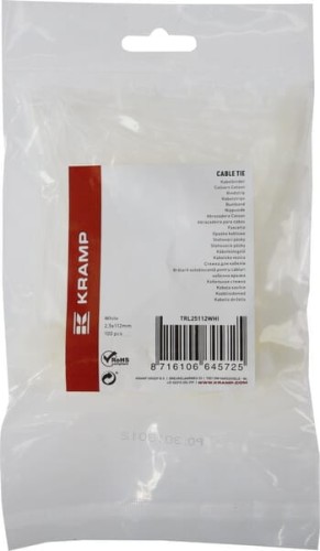 Opaski kablowe z etykietą 2.5x110 mm białe op. 100 szt. TRLB25112WHI - Intertraktor