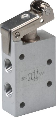 Zawór dźwigniowy z rolką 5/2-drożny 1/8" MERL52M18 - Intertraktor