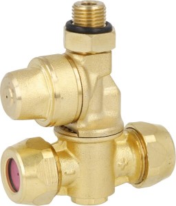 Korpus mosiężny podwójny z głowicą nastawną, płytka ceramiczna F20002