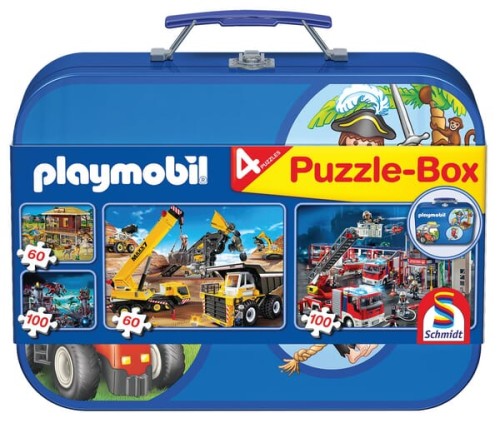 Puzzle 4 motywy, w walizce metalowej SH55599 - Intertraktor