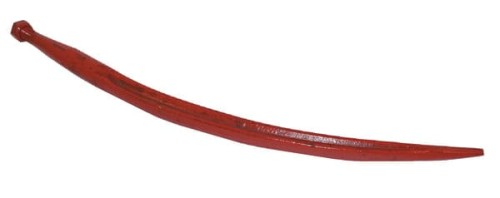 Ząb ładowacza, wygięty zamykający, profil podwójne T 36x760 mm końcówka szpiczasta z nakrętką M22x1.5 czerwony SHW FT1180 - Intertraktor