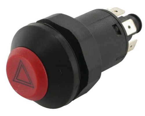 Przełącznik przyciskowy, świateł awaryjnych, okrągły, czerwony 11100080PN - Intertraktor