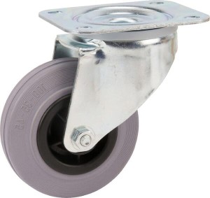 Koła skrętne z czarnymi oponami gumowymi 3470PIR100P62